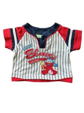 2006 Sesame Street Elmo Baseball Tee - Red, Navy & White